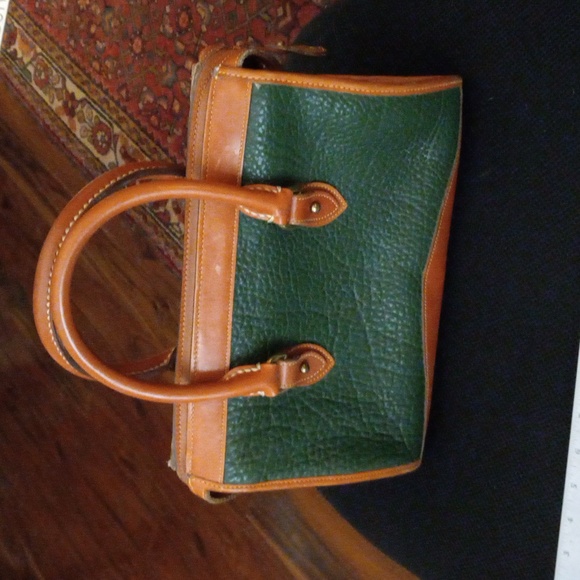 Vintage Dooney & Bourke Green Top Zip Satchel - Picture 4 of 6